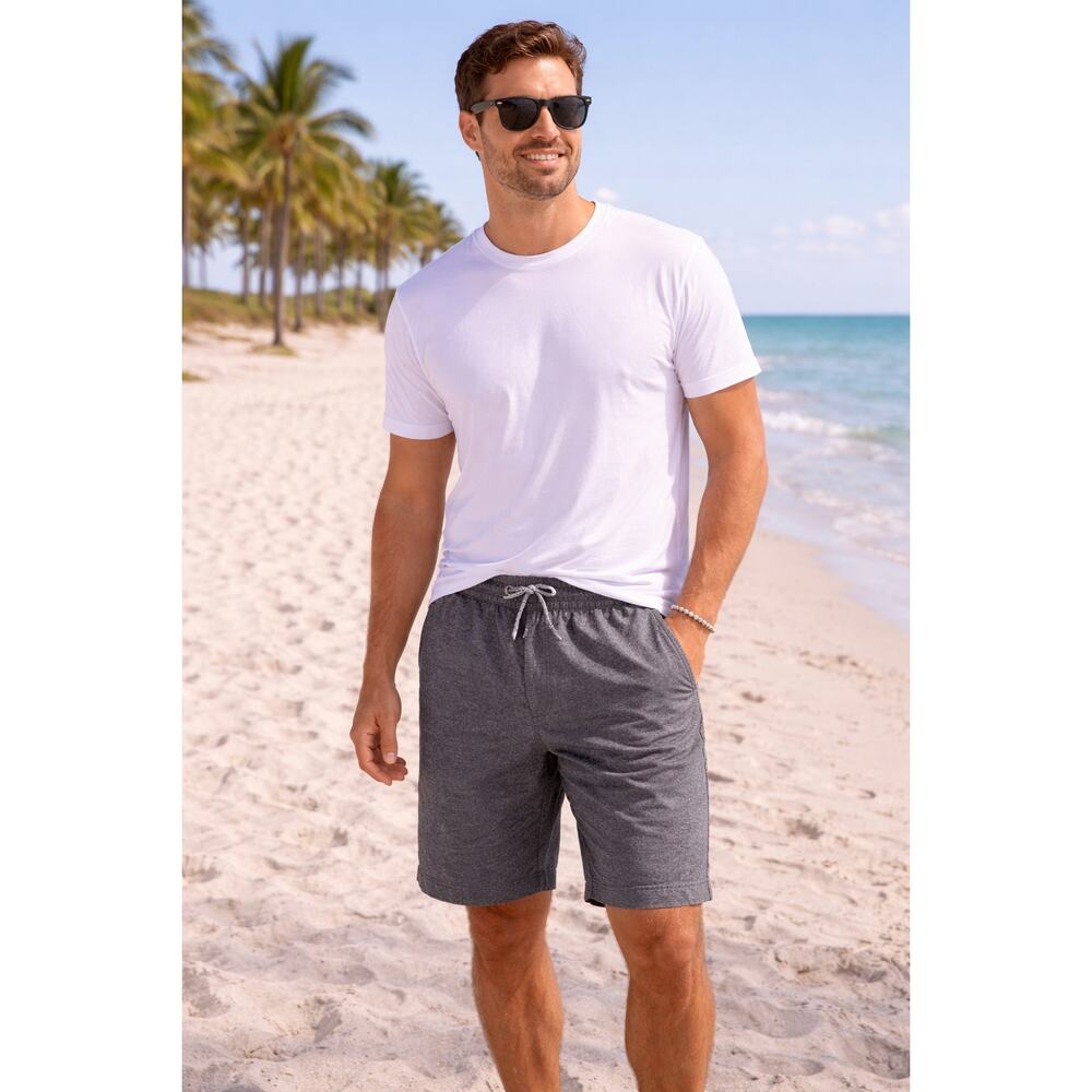Silver Lake Men’s 100% Cotton Shorts Size 38 Heather Grey Coastal Casual Lounge
